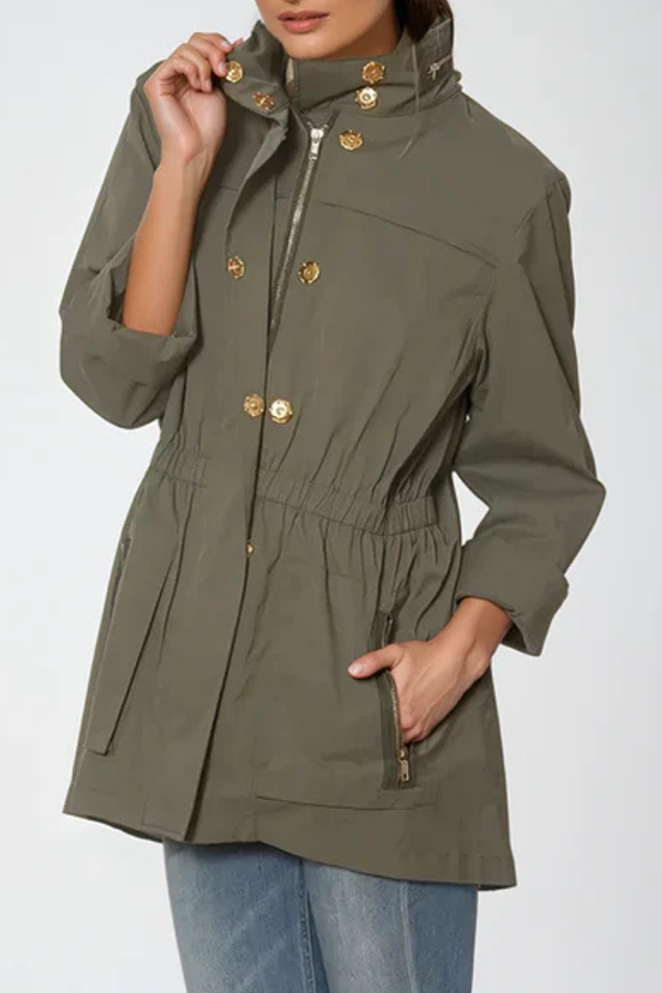 Zipper Golden Button Jacket