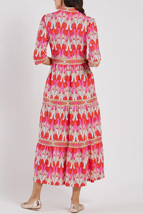 Candy Pockets Contrasting Tiers Maxi Dress