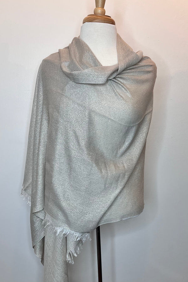 Solid Metallic Woven Evening Wrap