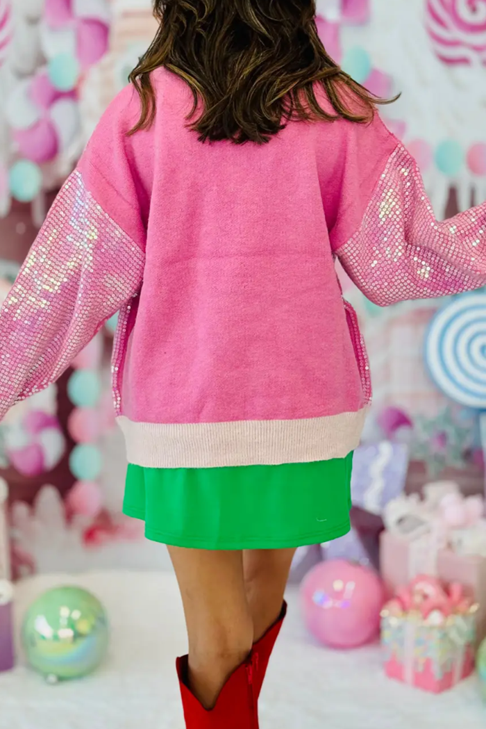 Casual Sequin Sweater Top