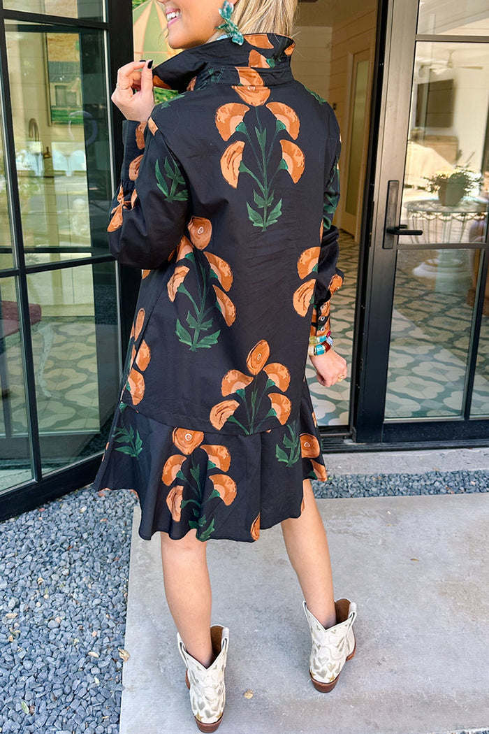 Floral V-Neck Ruffle Dress