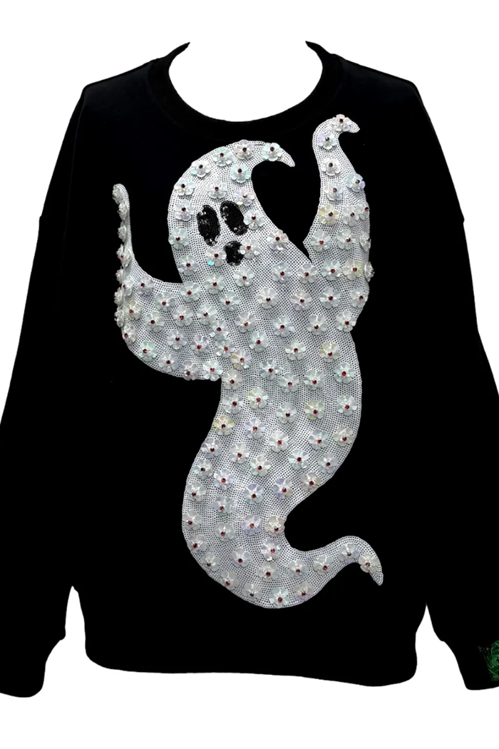 Flower Sequin Ghost Sweatshirt