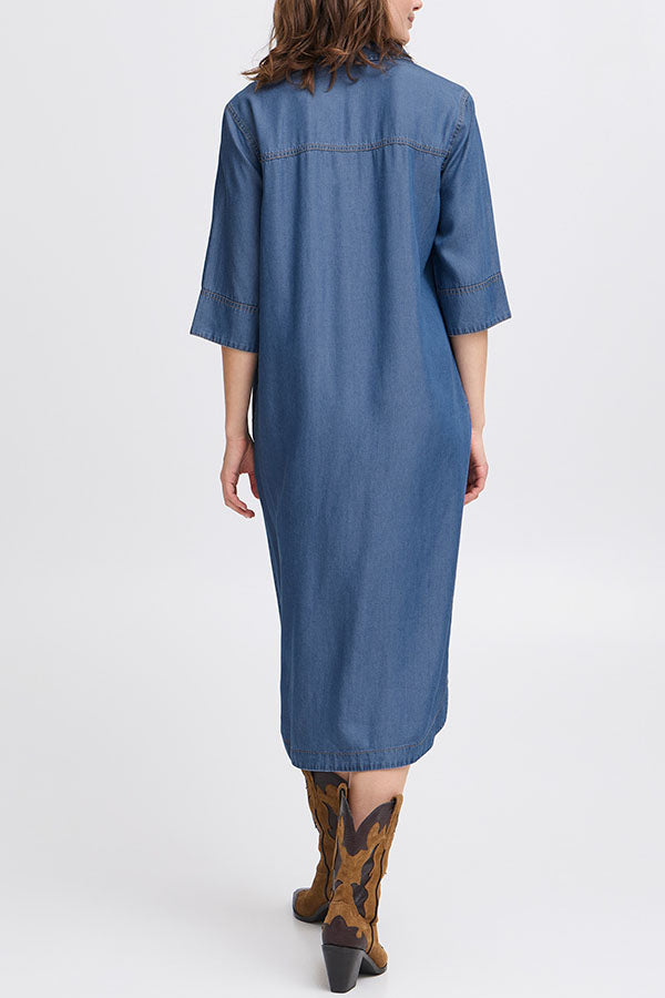 Casual Pocket Denim Dress