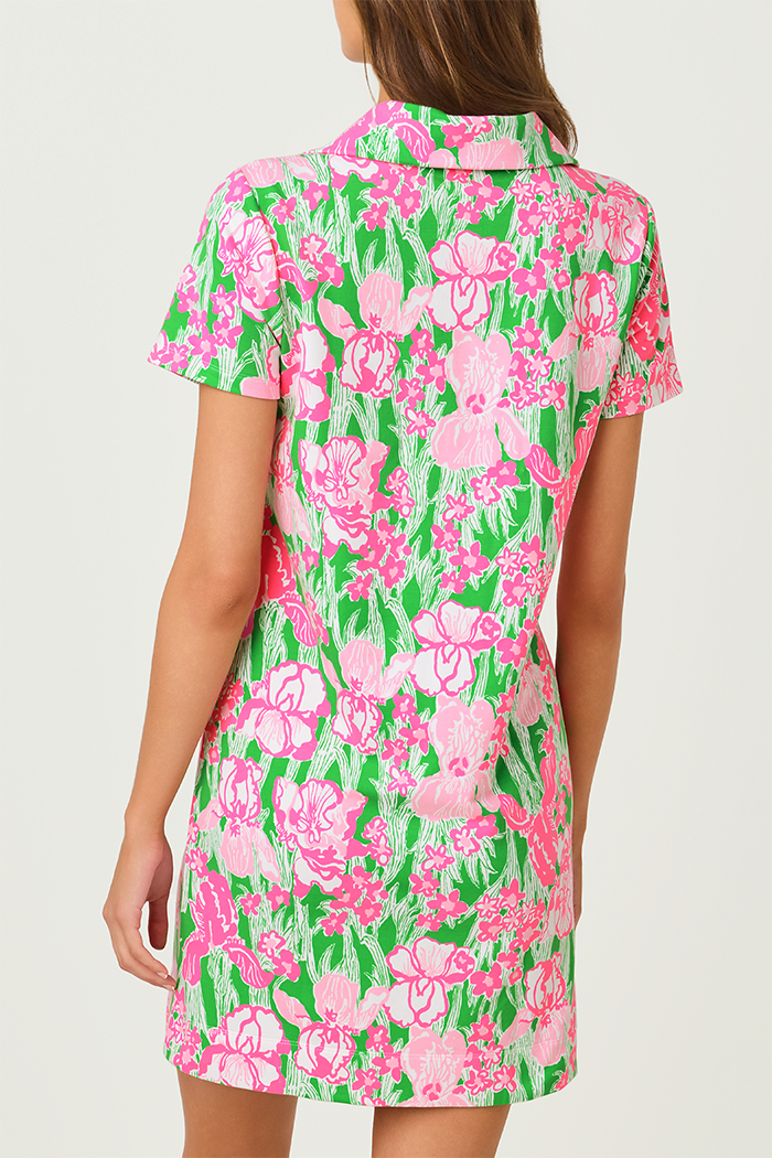 Half Zip Pocketed Floral Dress