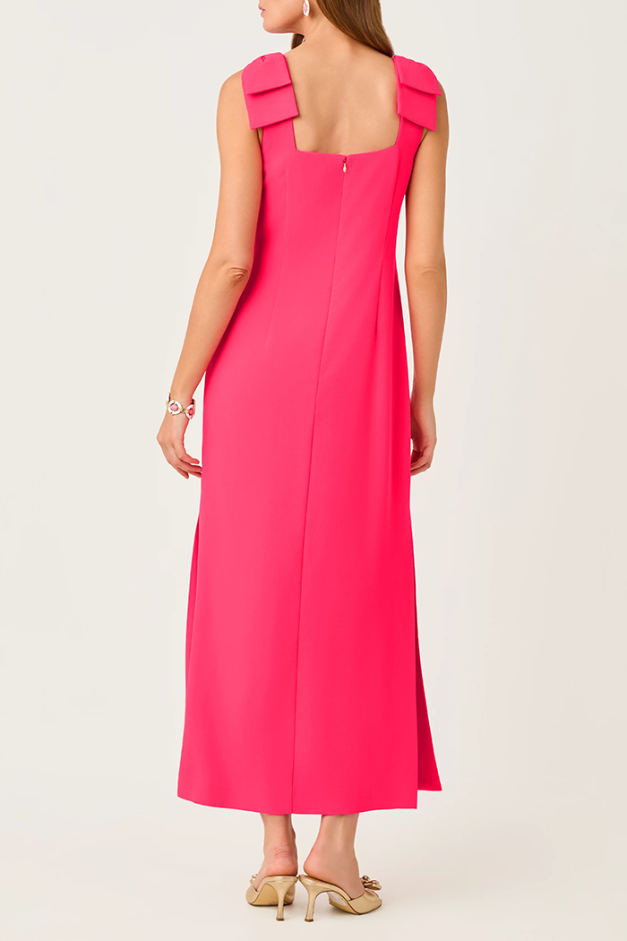 Sleeveless Bow Shoulder Maxi Dress