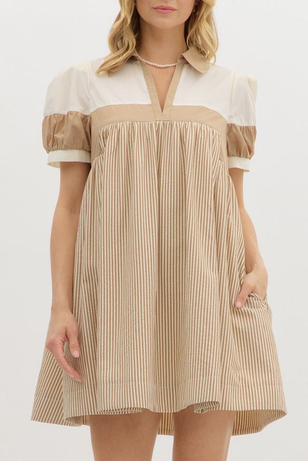 Puff Sleeve Pull Over Dress