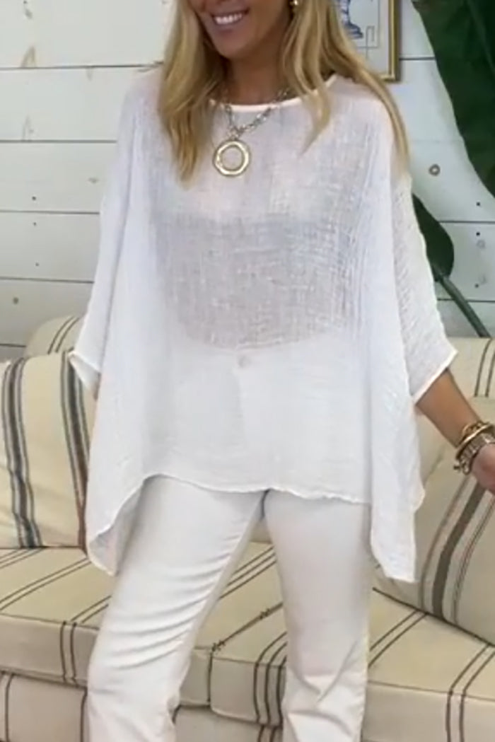 Casual Batwing Short Sleeve Top