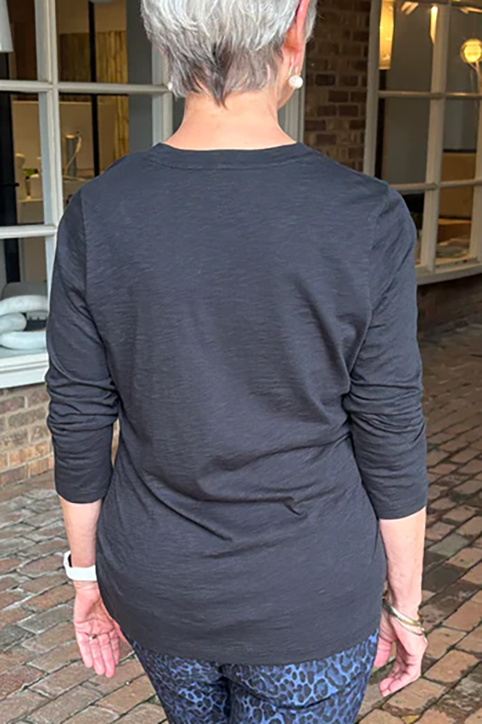 Casual V-neck 3/4 Sleeve Top