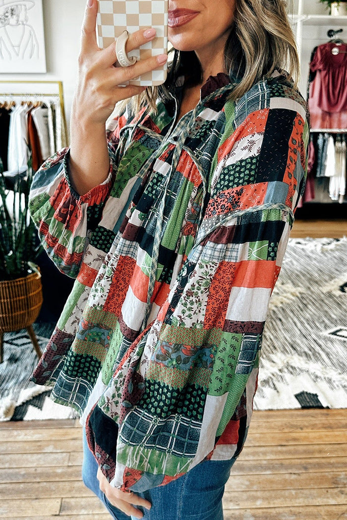 Casual Beauchamp Patchwork TopCasual Long Patchwork Top