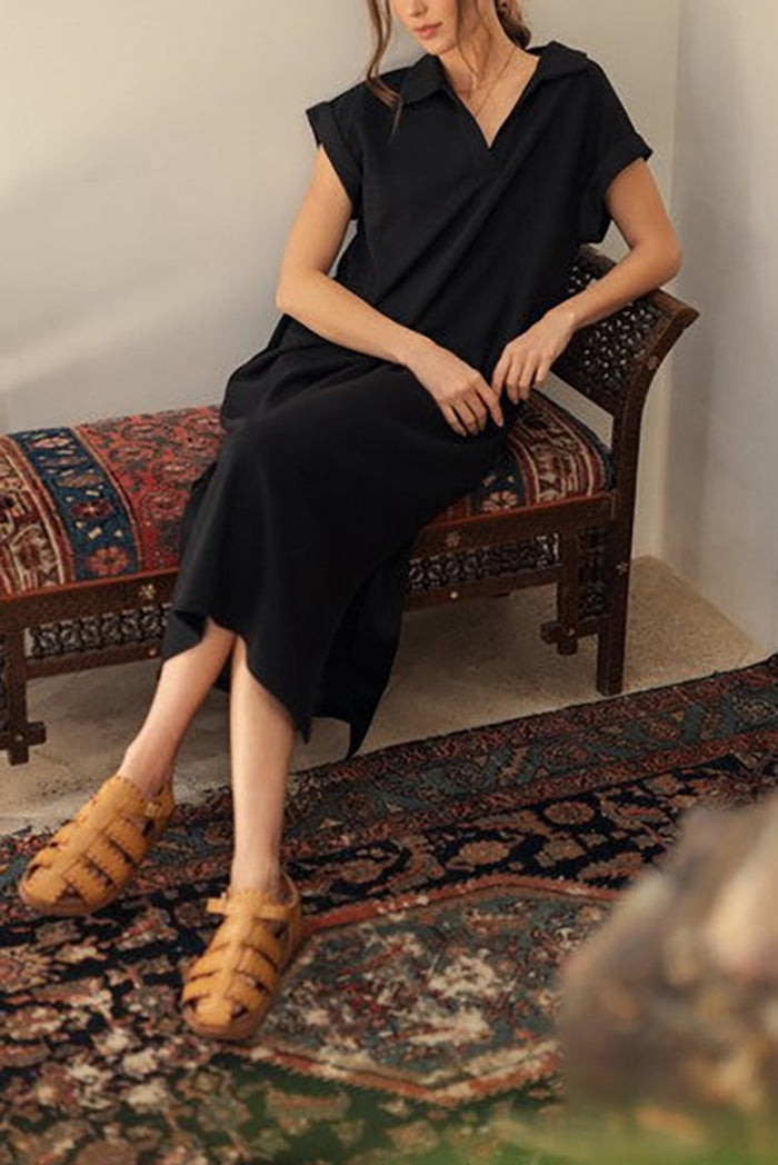 Short Sleeve Polo Maxi Dress