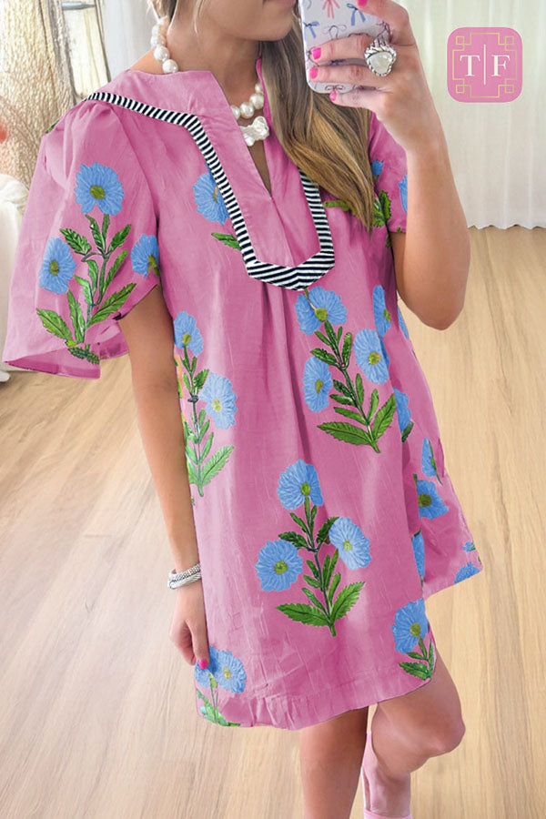 Casual Floral Pocket Dress