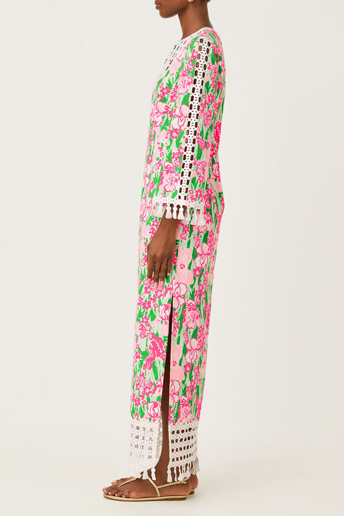 Crochet Trim Floral Maxi Dress