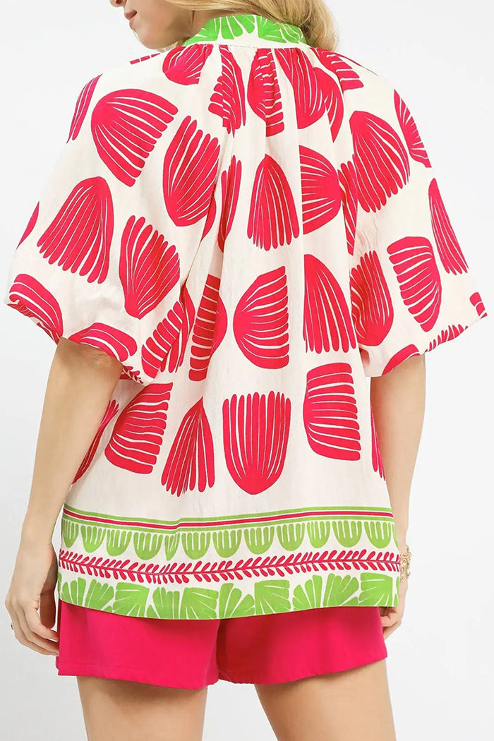 Casual Vine Patterned Top