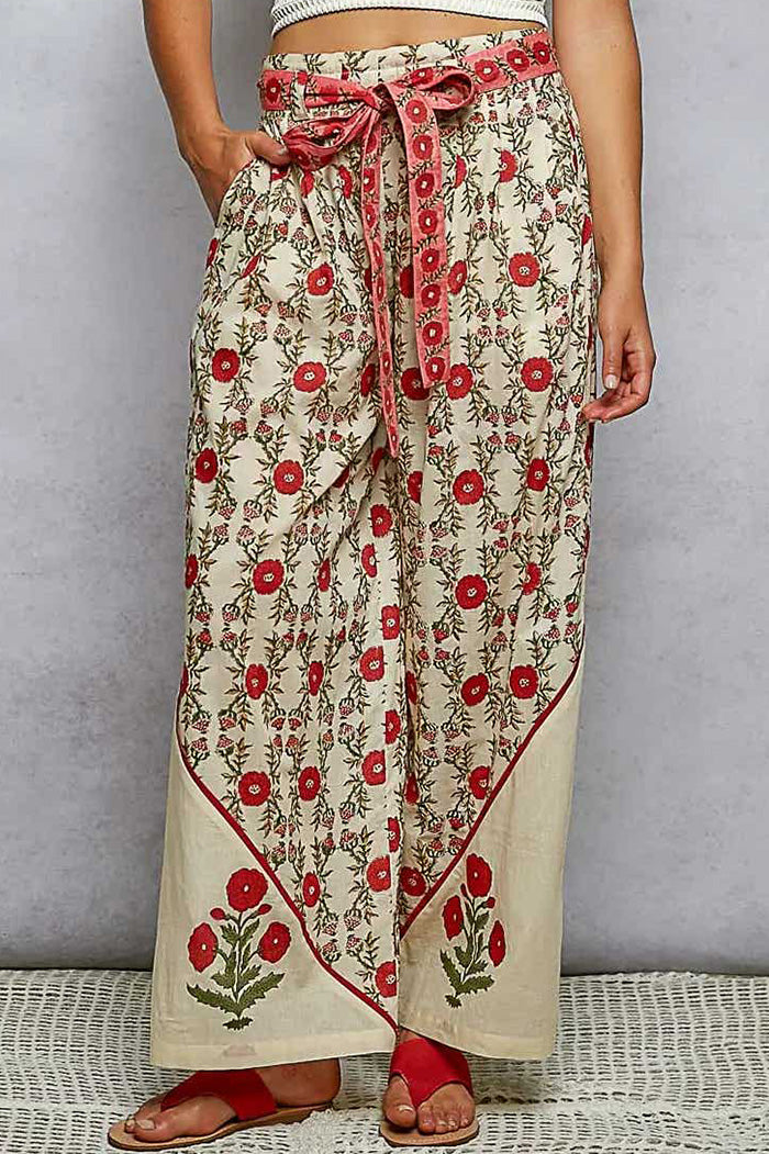 Short Sleeve Floral Wide Leg Set