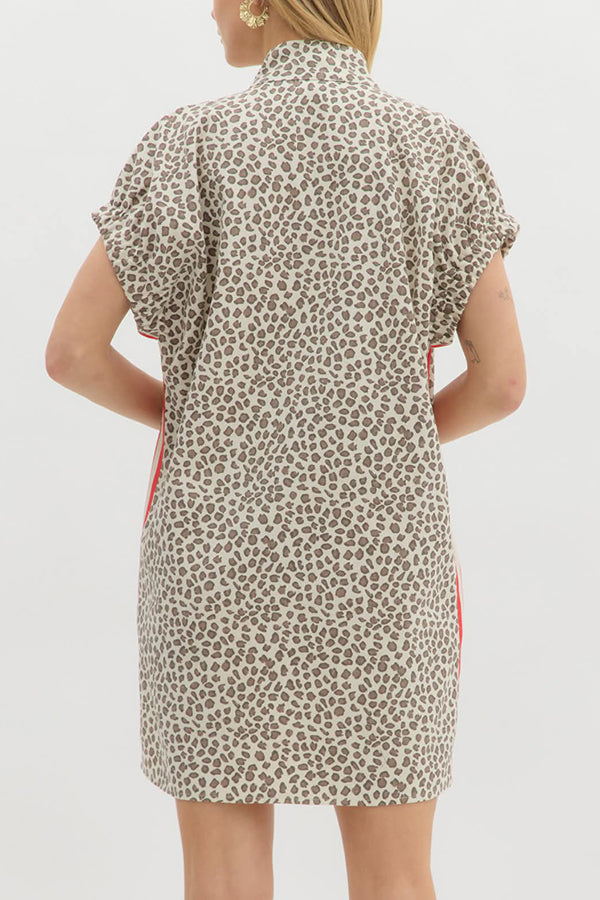 Casual Leopard Pocket Dress