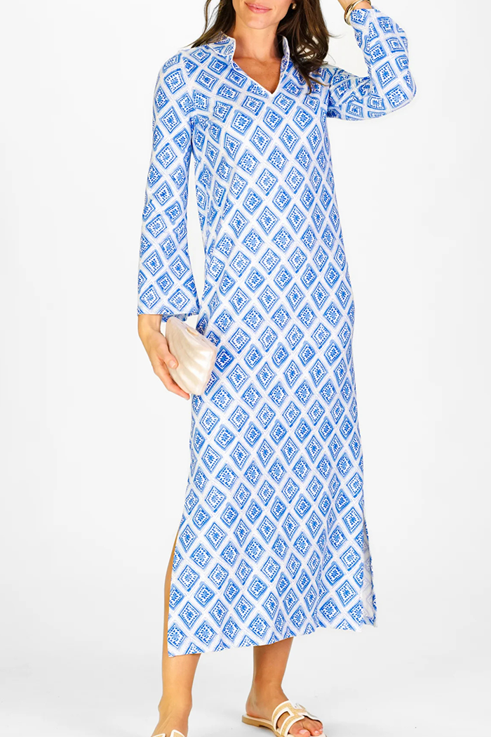 Long Sleeve Side Slit Maxi Dress