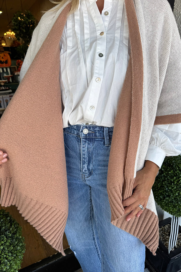 Casual Reversible Knit Poncho