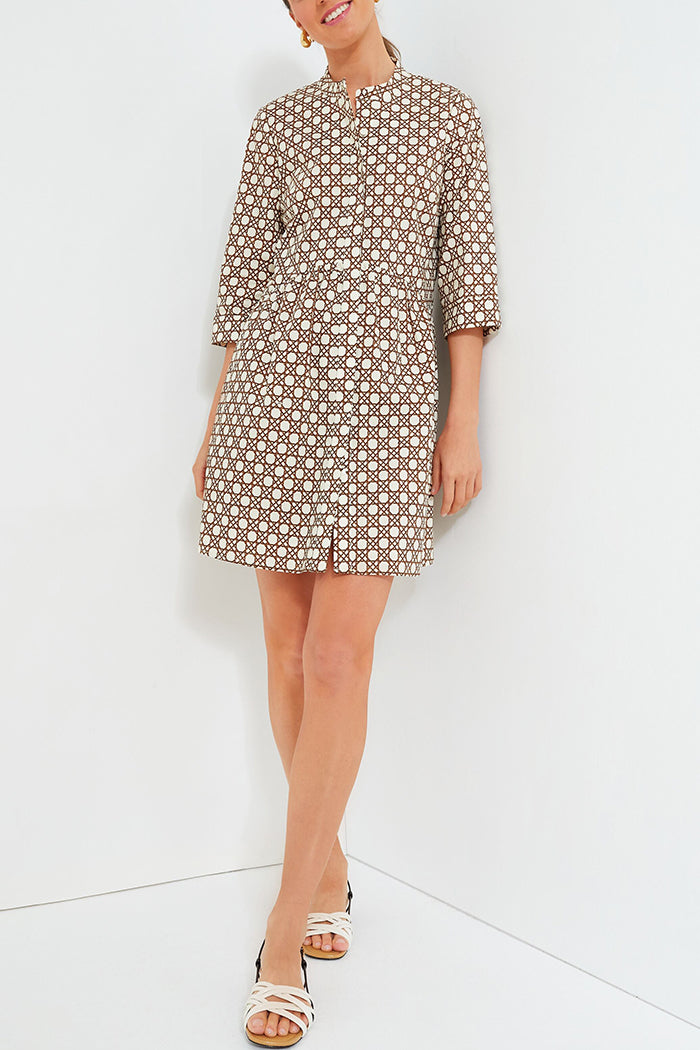 Geometric Pattern Shirt Dress