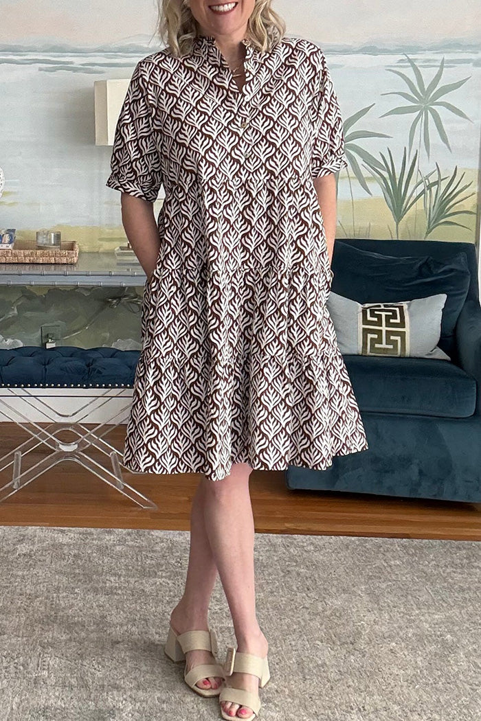 Pocketed Floral Tiered Mini Dress