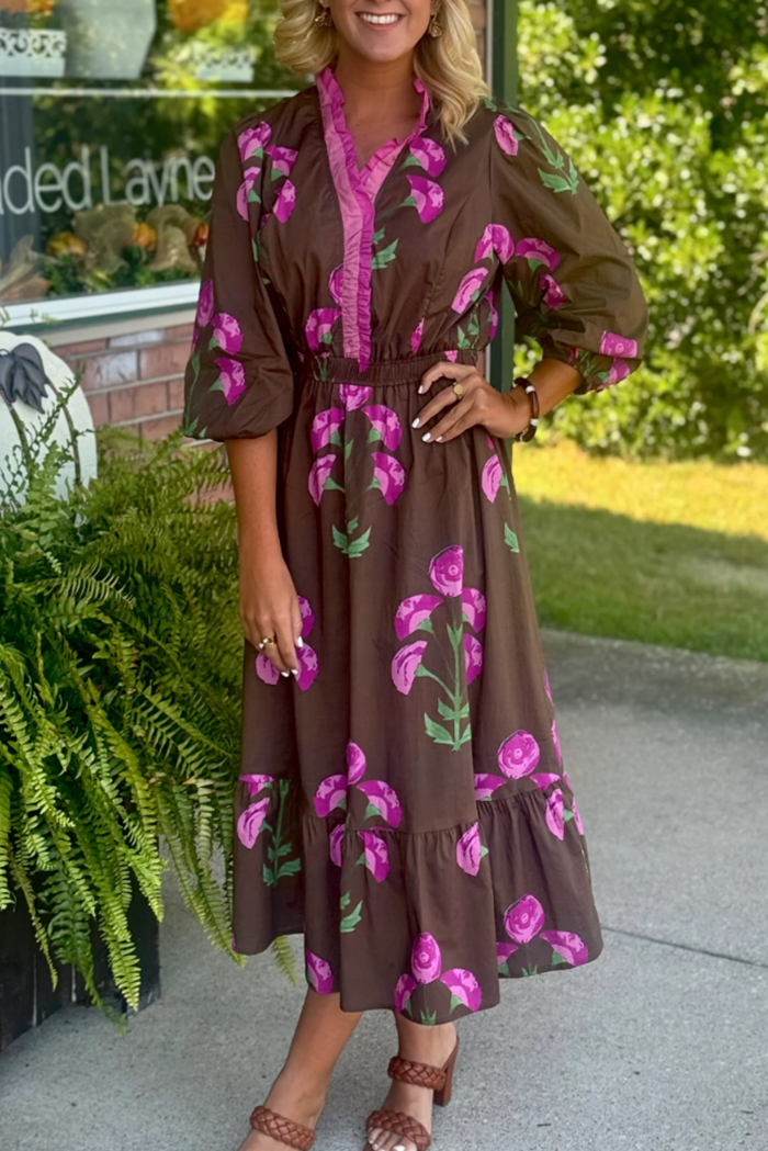 Casual Bold Printed Maxi Dress