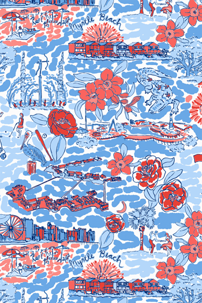 Short Sleeve Pocket Print Dress