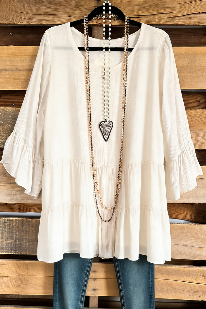 Ruffle Sleeve Tiered Top