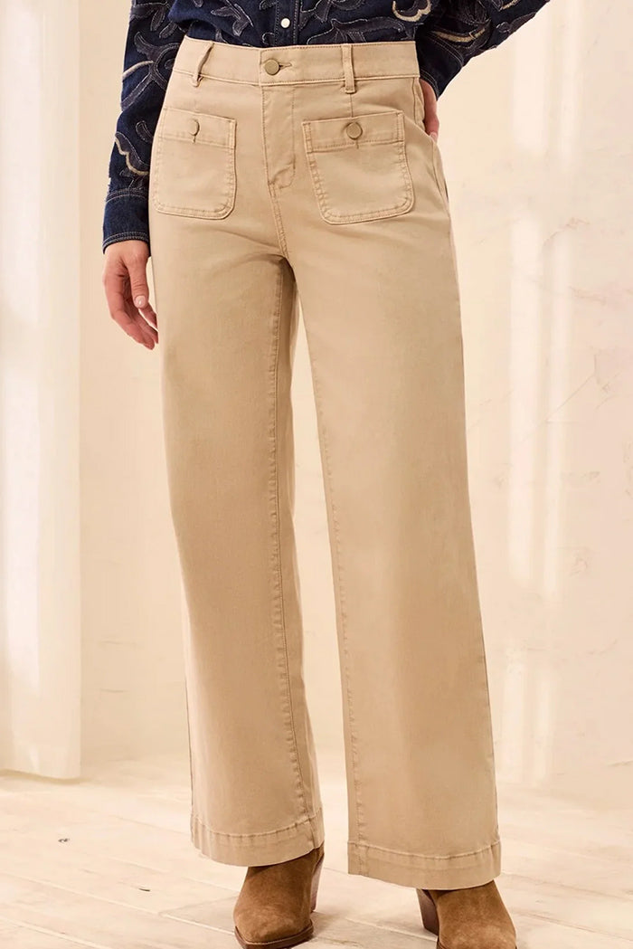 High Waist Patch Pocket Denim Pant