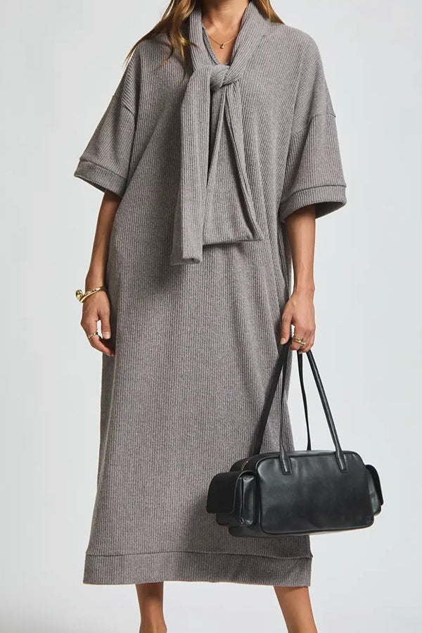 Ribbed Tunic Maxi Dress