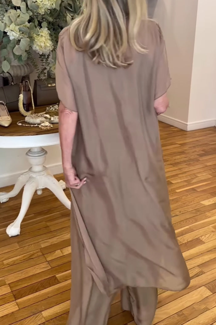 Flowy Wide Leg Tunic Set