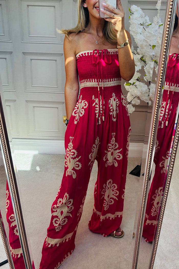 Casual Abstract Print Jumpsuit