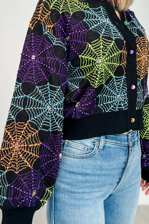 Spiderweb Button Up Sweater