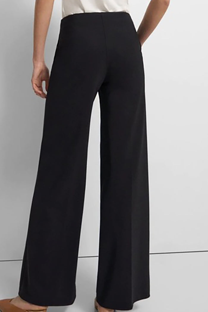 Black High-Waisted Wide-Leg Pocket Trousers