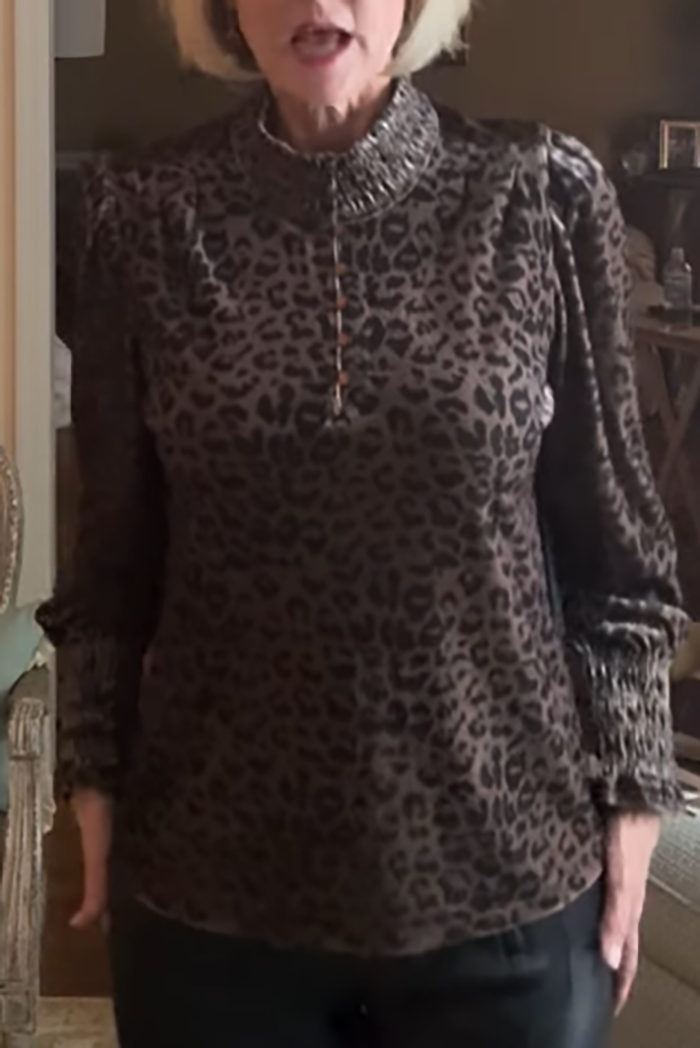 Velvet Animal Print Top