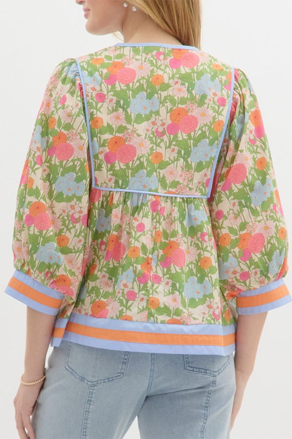 Wildflower Fields 3/4 Sleeve Top