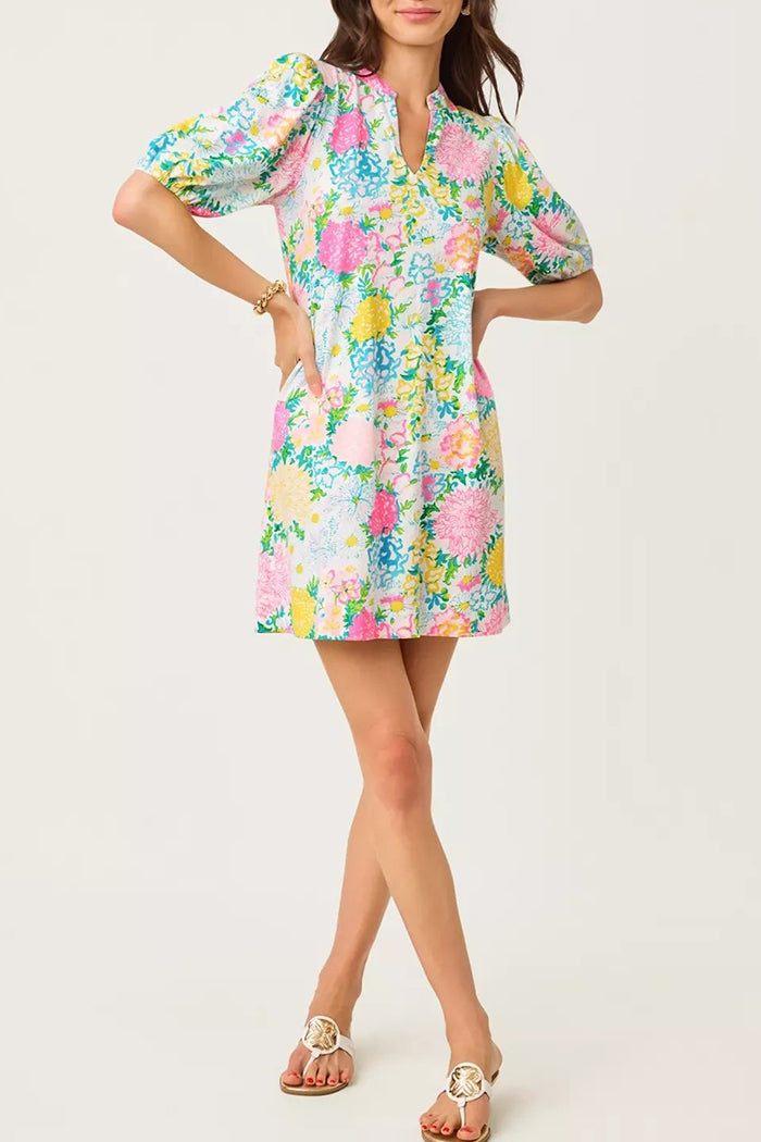 Puff Sleeve Floral Dress