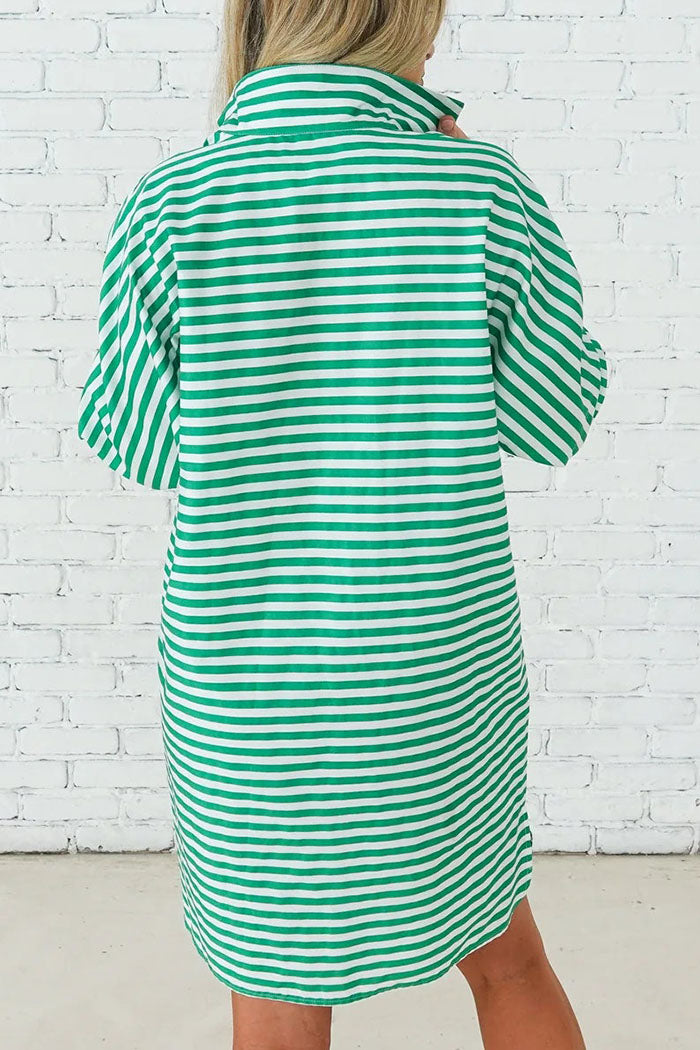 Casual Striped Pocket Dress