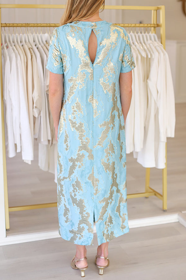 Zipper In Back Midi-Length Dress