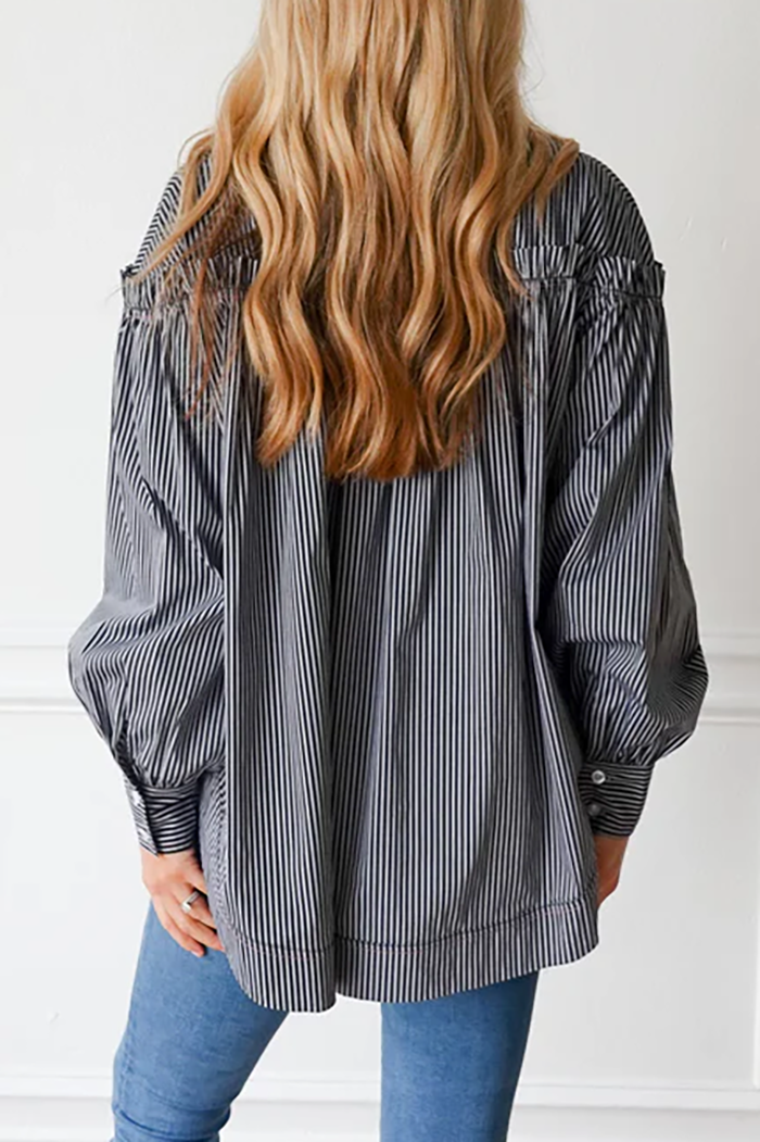 Ruffle Detail Stripes Blouse
