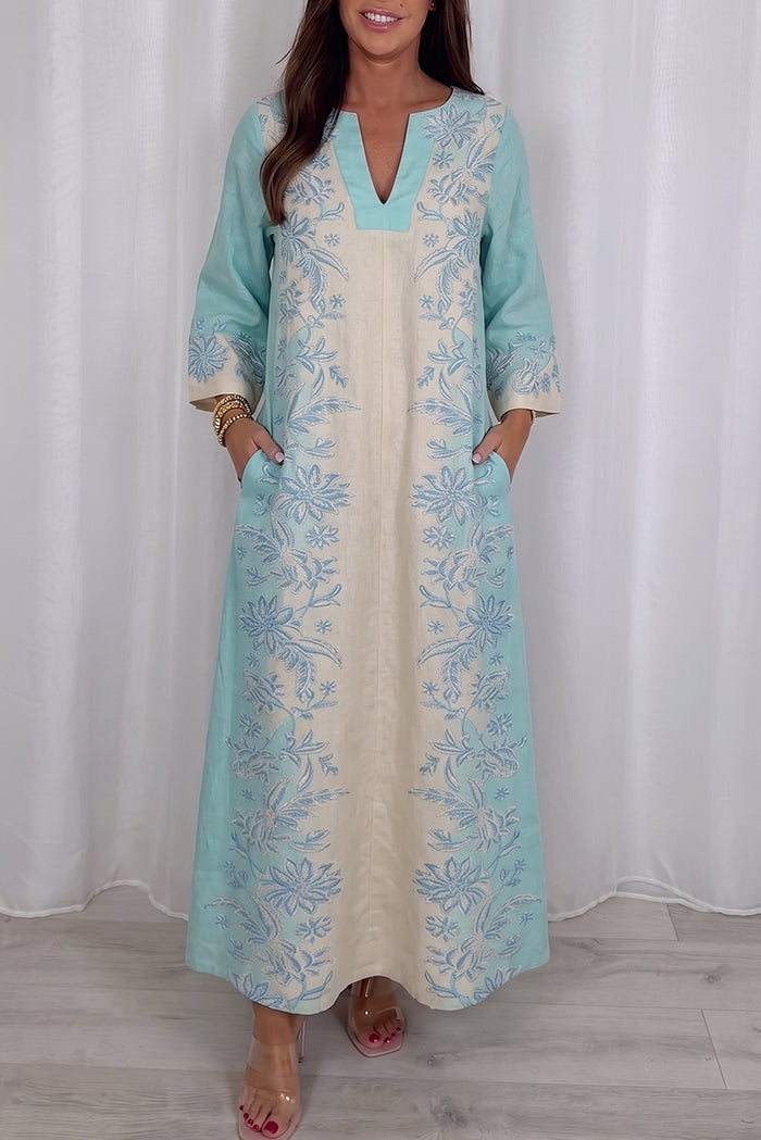 Casual Floral Pocket Maxi Dress