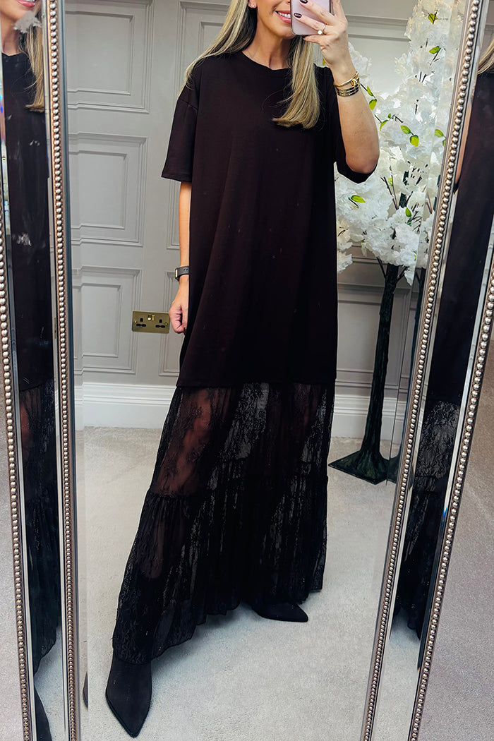 Lace T Shirt Style Dress