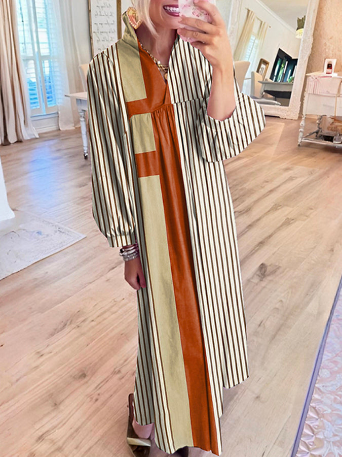 Casual Stripes Maxi Dress