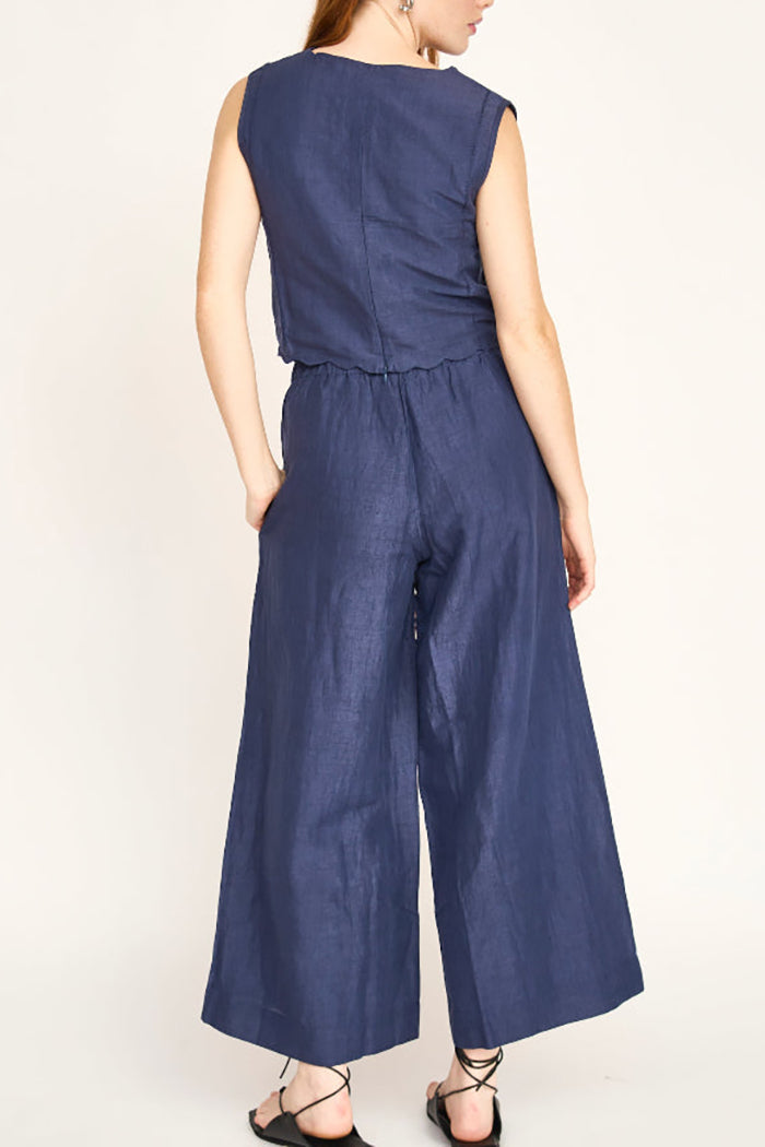 Sleeveless Wide Leg Pant Set