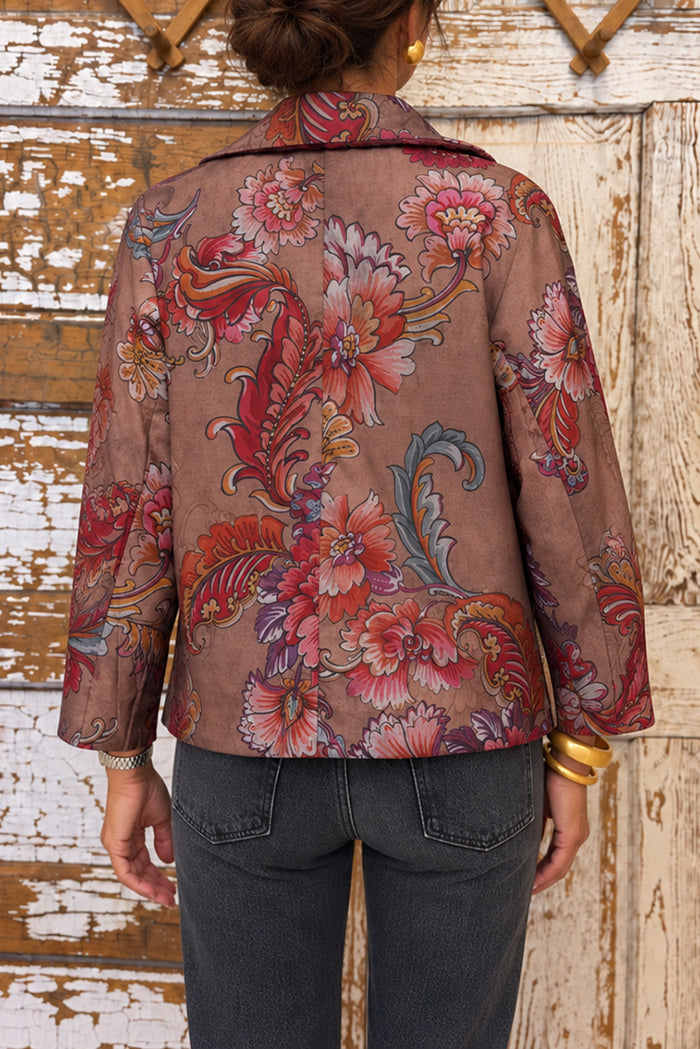 Purple Floral Reversible Puffer