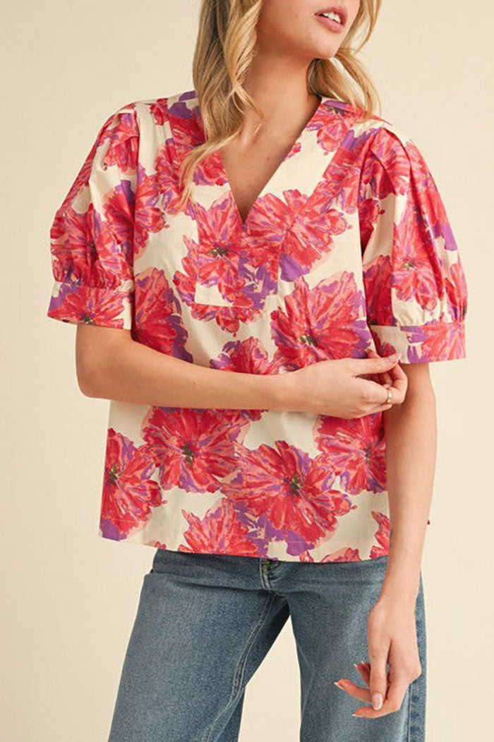 V-Neck Puff Sleeve Top