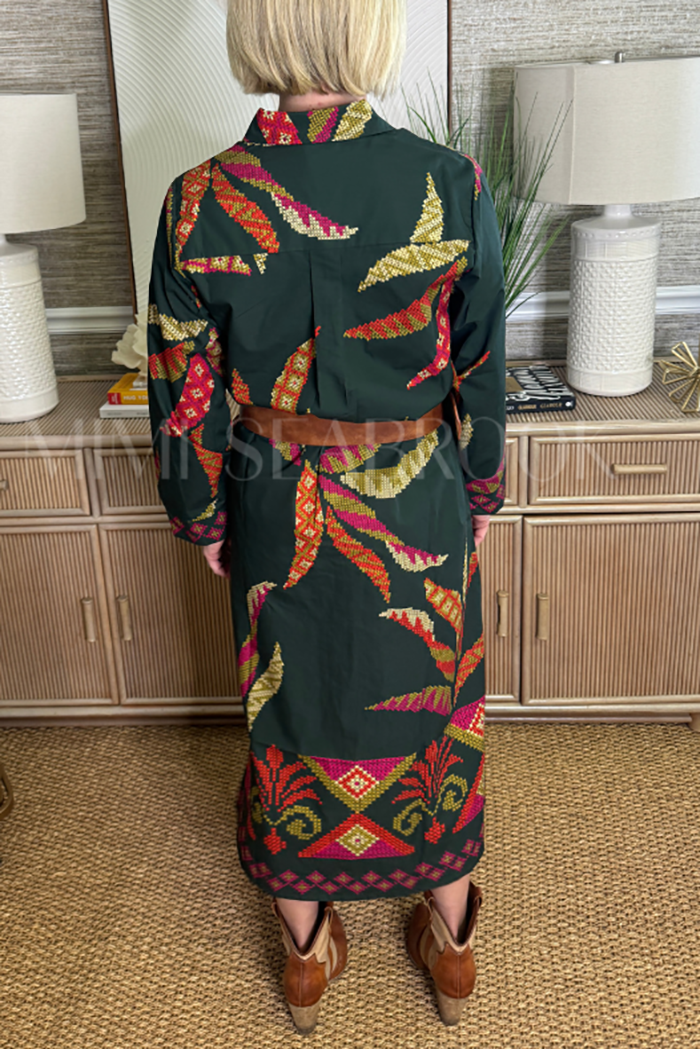 Casual Forest Print Dress