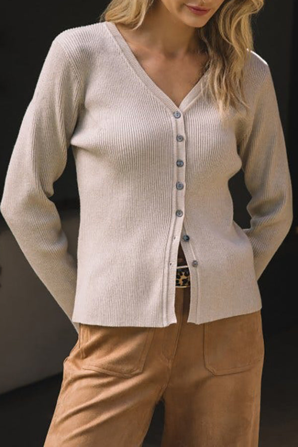 Causal Button Knit Sweater