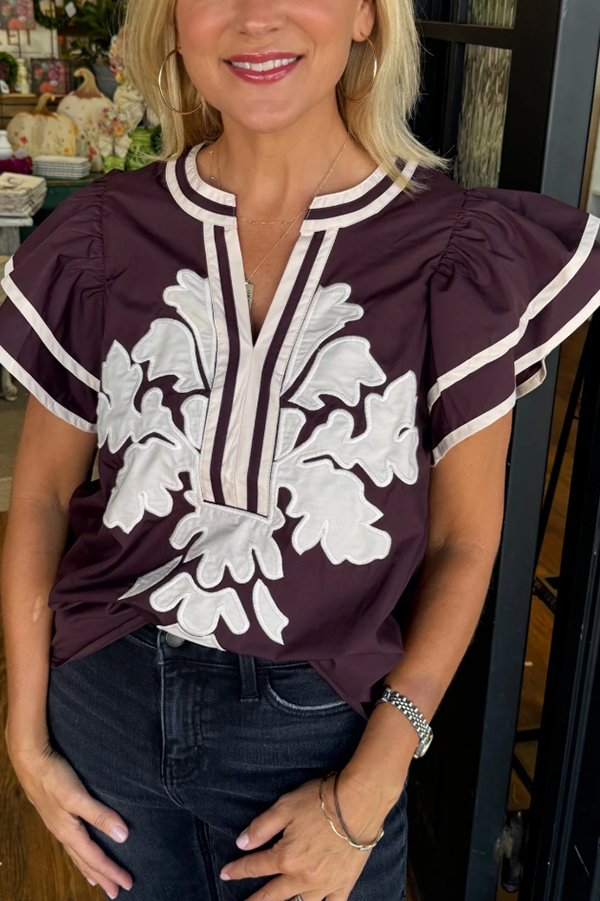 Flutter Sleeve Floral Top