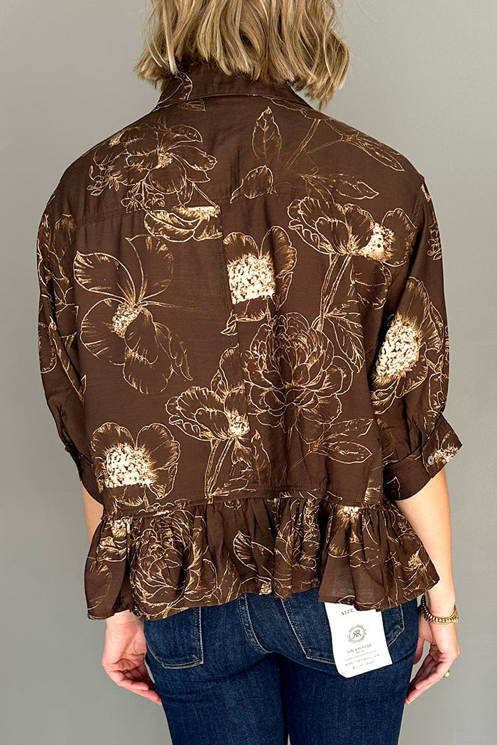 Casual Floral Peplum Top