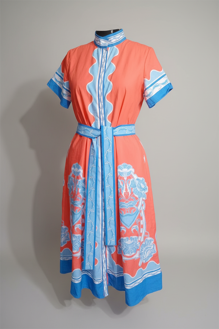 Short Sleeve Belted Floral Dress
