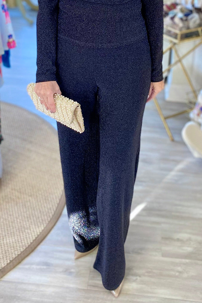 Shimmer Drape Cowl Neck Set